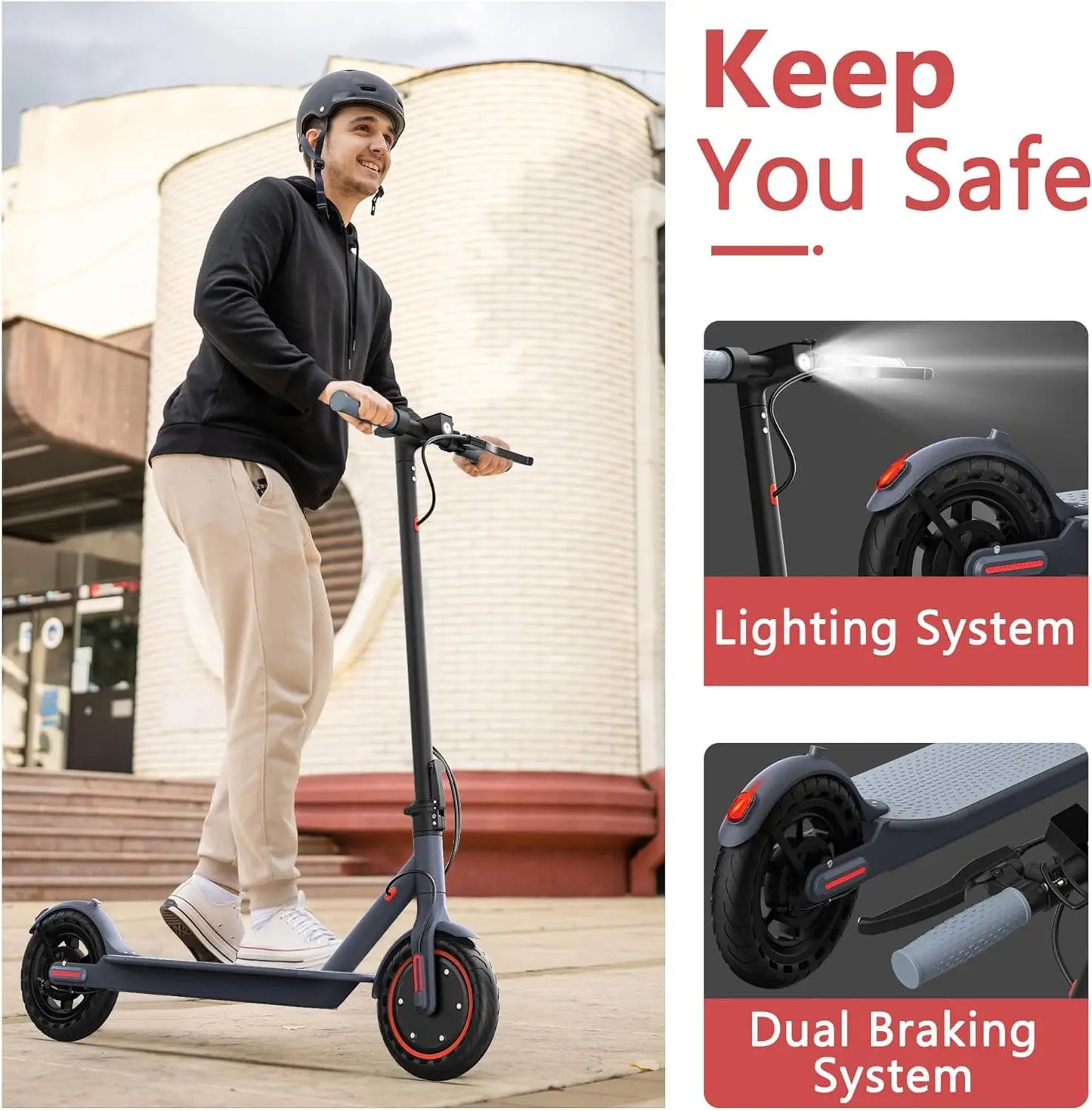 V1 Electric Scooter for Adults, 8.5" Tires, 19Mph Top Speed, 350W Motor, Max 21 Miles Long Range, Folding E-Scooter Dual Braking - Premium  from Lizard Vigilante - Just $363.99! Shop now at Lizard Vigilante