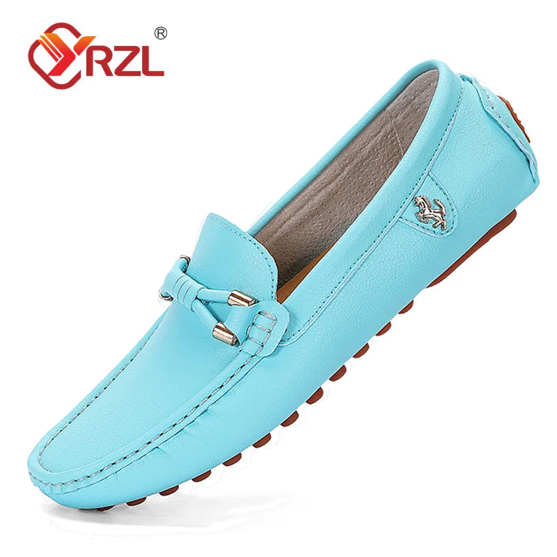 YRZL Men's Handmade Leather Loafers – Casual Slip-On Driving Flats, Luxury Moccasins for Men, Comfortable Shoes Plus Size 37-48 - Premium sandals from Lizard Vigilante - Just $40.99! Shop now at Lizard Vigilante