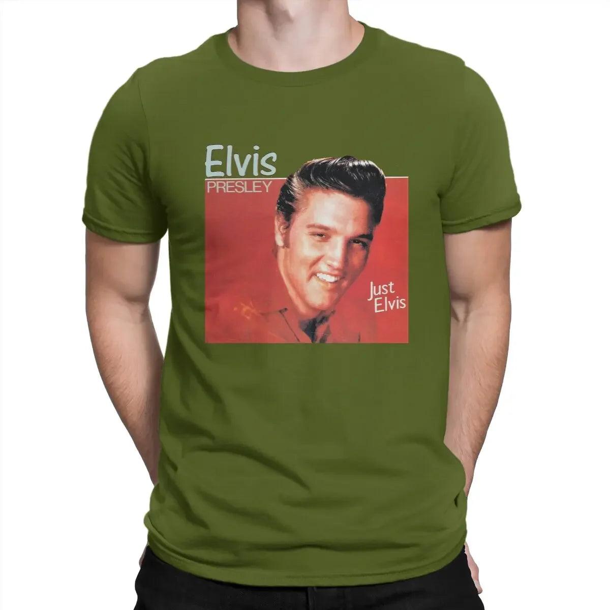 Singer Elvis Presley Tees Short Sleeve Crewneck T-Shirt 100% Cotton 6XL Clothing - Lizard Vigilante