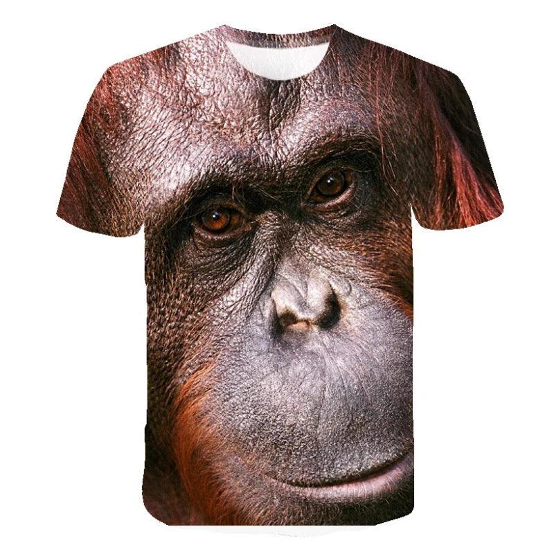 Funny Monkey Lip Graphic T Shirt for Men Clothing 3D Gorilla Orangutan Print T-shirt Unisex Kid Boy Short Sleeve Tops - Premium T-Shirt from Lizard Vigilante - Just $22.99! Shop now at Lizard Vigilante