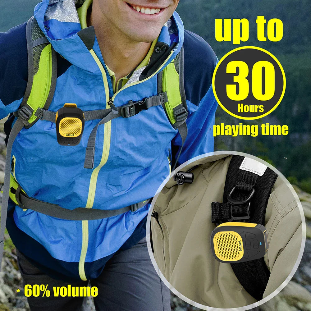 Wearable Bluetooth-Compatible5.3 Speaker with Strap Magnetic Clip-On Wireless Portable Speakers Small Speaker for Cycling/Hiking