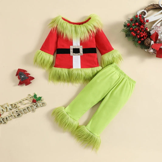 Lioraitiin Kids Christmas 2-Piece Set - Plush Tops & Elastic Waist Pants for Boys & Girls - Premium costume from Lizard Vigilante - Just $28.99! Shop now at Lizard Vigilante