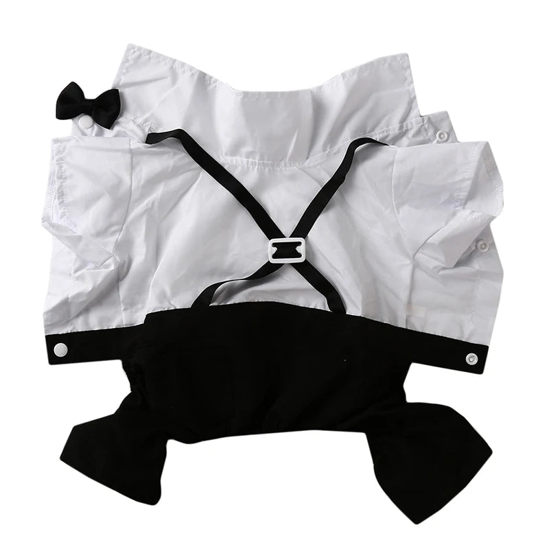 Dog Tuxedo Dog Suit Puppy Pet Tuxedo Wedding Party Costume Dog Prince Bow Tie Shirt Formal Dog Weeding Attire Dogs Cats Clothes - Premium  from Lizard Vigilante - Just $6.99! Shop now at Lizard Vigilante