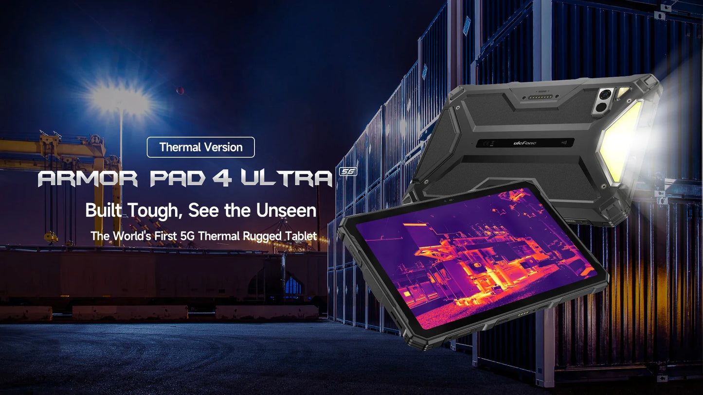 Ulefone Armor Pad 4 Ultra 5G Rugged Tablet  Thermal lmaging 10.36"2K Up to 16GB RAM 256GB ROM Android 14 11800mAh