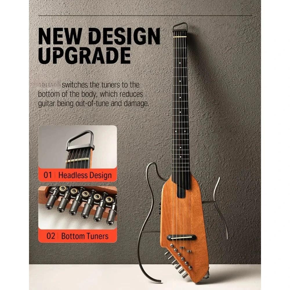 Donner HUSH Portable Electric Guitar Ultra-Light and Quiet Performance, Mahogany Body with Removable Frames, Gig Bag,Accessories - Premium Electric Guitar from Lizard Vigilante - Just $339.99! Shop now at Lizard Vigilante