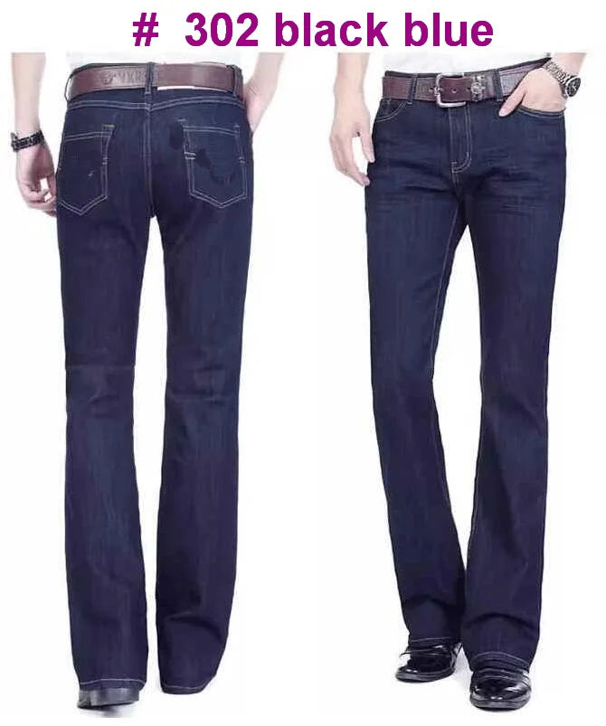 Men's Mid-Rise Elastic Flare Jeans Fashion Men Flare Jeans Men's Denim Pants Multiple Color Size 26-40 - Premium jeans from Lizard Vigilante - Just $25.99! Shop now at Lizard Vigilante