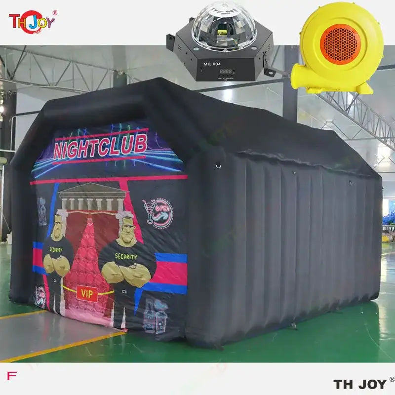 7x5m Disco Light N Fog Machine Black Cube Blow Up Bar Tent Inflatable Nightclub Portable Inflatable Party Tent Free Air Shipping