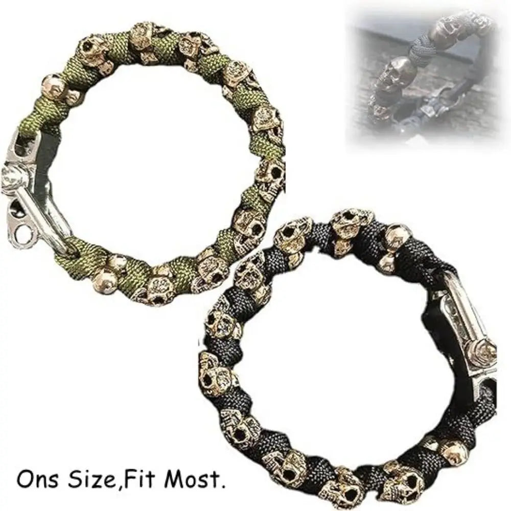 Skull Premium Paracord Bracelet Stylish Skull Premium Paracord Bracelet Men's Handmade Punk Hiphop Woven Bracelet Creative - Premium bracelet from Lizard Vigilante - Just $17.99! Shop now at Lizard Vigilante