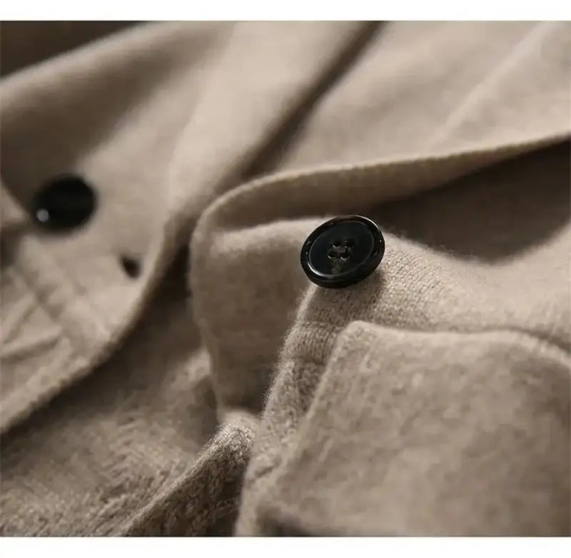 Korean French Style Cashmere Sweater Ladies Wool Windbreaker Cardigan New Autumn Winter Women Knitted Sweater Long Cardigan Coat