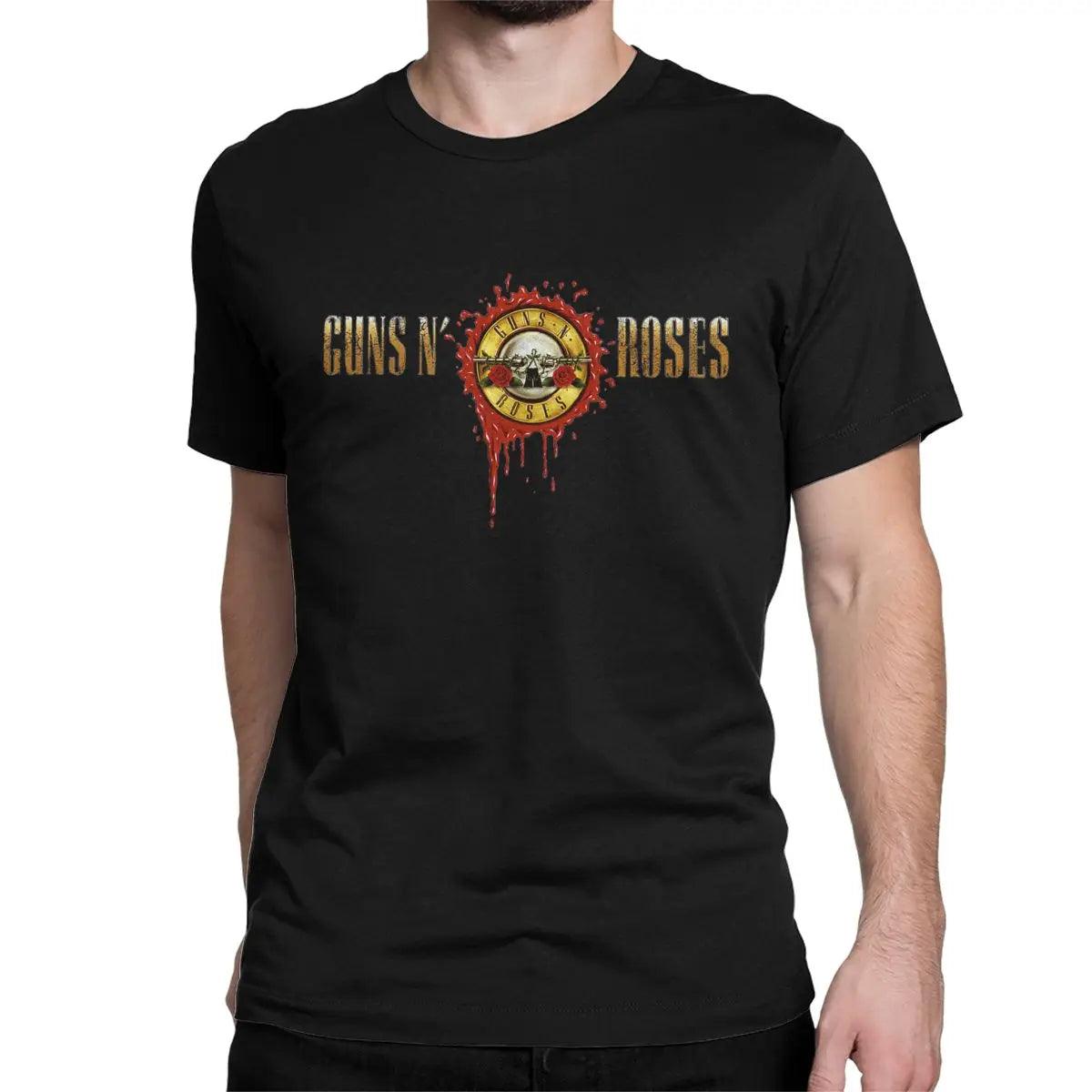 Guns N Rose Heavy Metal T-Shirt Men Women's Round Collar Pure Cotton T Shirts Steampunk Music Tee Shirt Classic Tops - Premium T-Shirt from Lizard Vigilante - Just $23.99! Shop now at Lizard Vigilante