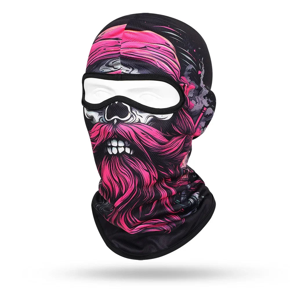 Motorcycle Balaclava Beard Print - Full Face Skull Mask for Bikers and Outdoor Enthusiasts - Premium balaclava from Lizard Vigilante - Just $14.88! Shop now at Lizard Vigilante