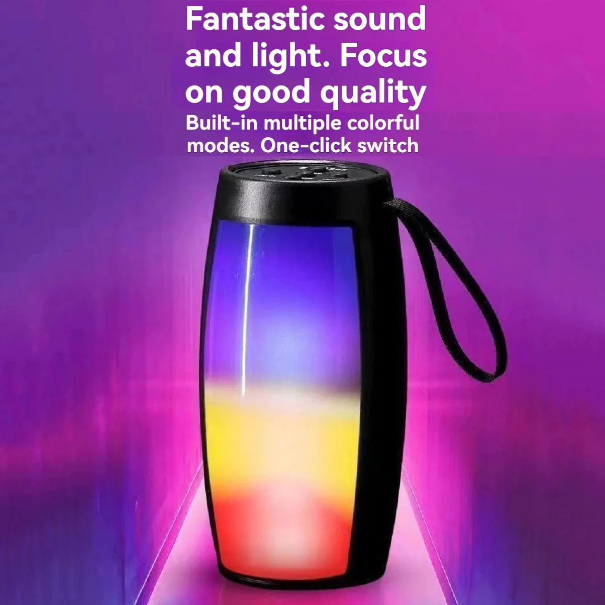 Portable Wireless Bluetooth Speaker 1500MAH RGB LED Light Outdoor Subwoofer Stereo Loudspeaker Household High Volume Shocking