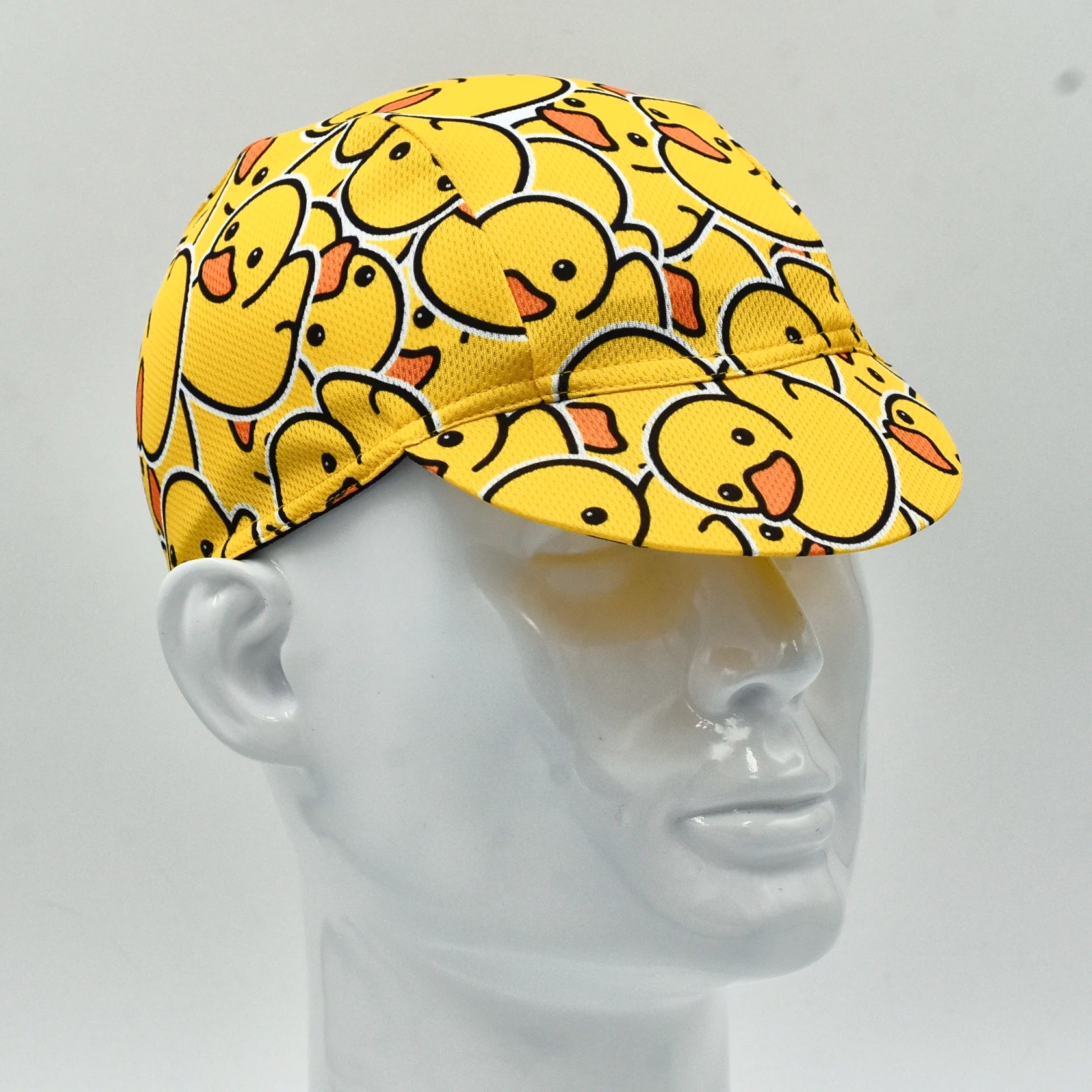 Little Yellow Duck Cycling Cap - Fun Mushrooms Polyester Smiles Bike Hat for Outdoor Sports, Running, and Cycling - Premium cap from Lizard Vigilante - Just $7.99! Shop now at Lizard Vigilante