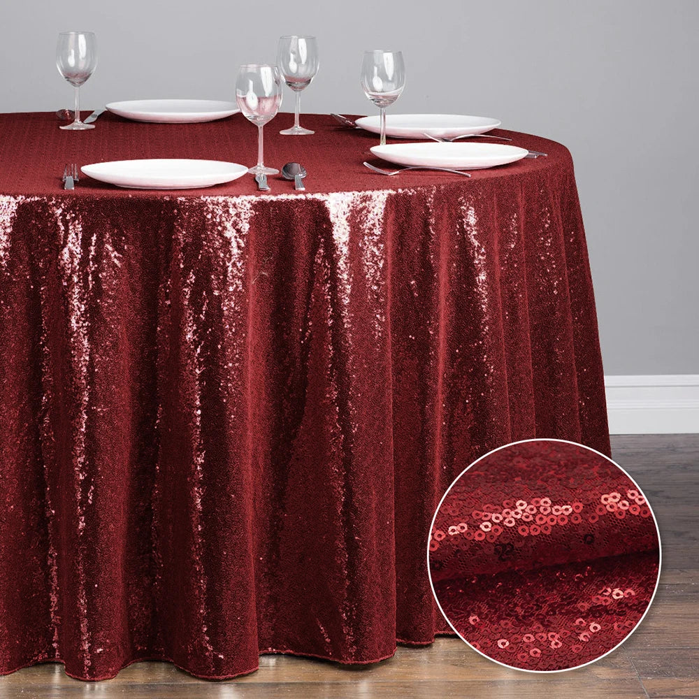 Glitter Sequin Round Tablecloth Party Table Cloth Cover for Events Wedding Party Christmas Decoration Rose Gold Silver 60-330cm - Premium tablecloth from Lizard Vigilante - Just $7.99! Shop now at Lizard Vigilante