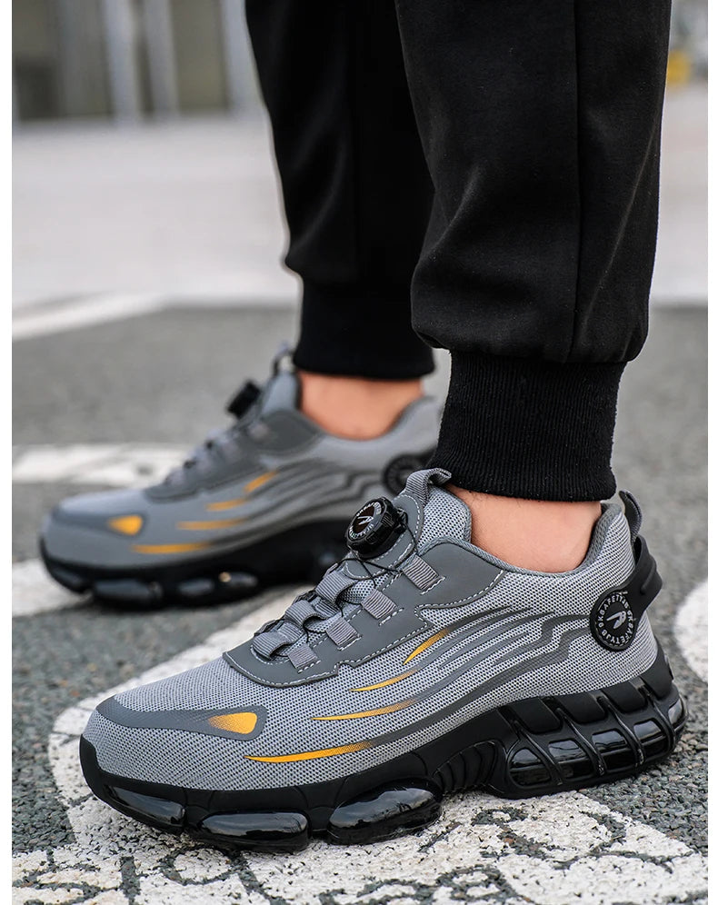 “NO SLACK, NO LACES” | Men’s Tactical Soft-Sole Steel Toe Work Sneakers – Anti-Smash, Anti-Puncture, Zero Excuses - Premium shoes from dsers - Just $72.99! Shop now at Lizard Vigilante