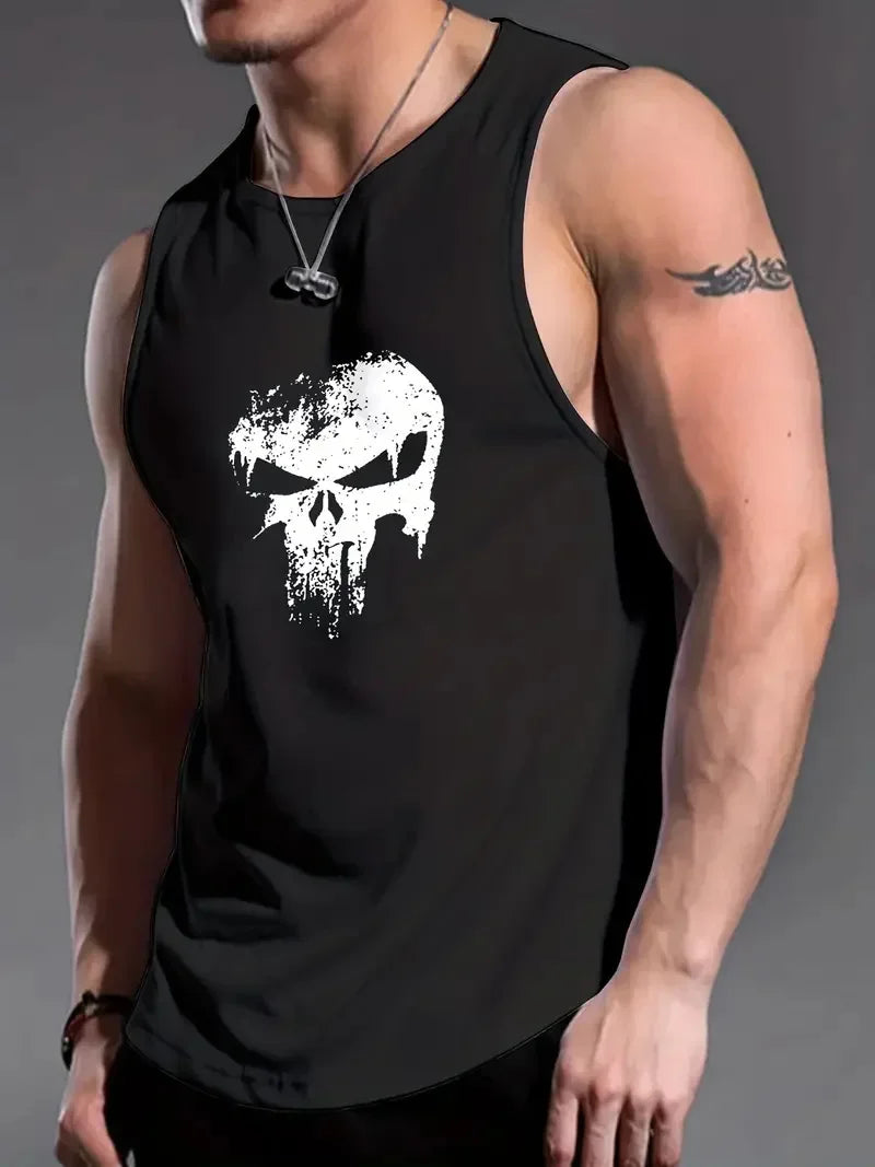 Funny 3D Skull Print Men's Tank Tops Hip Hop Trend Harajuku Sleeveless Shirt Summer Gym T-shirt Man Fashion Fitness Run Vest Tee - Premium  from Lizard Vigilante - Just $7.99! Shop now at Lizard Vigilante