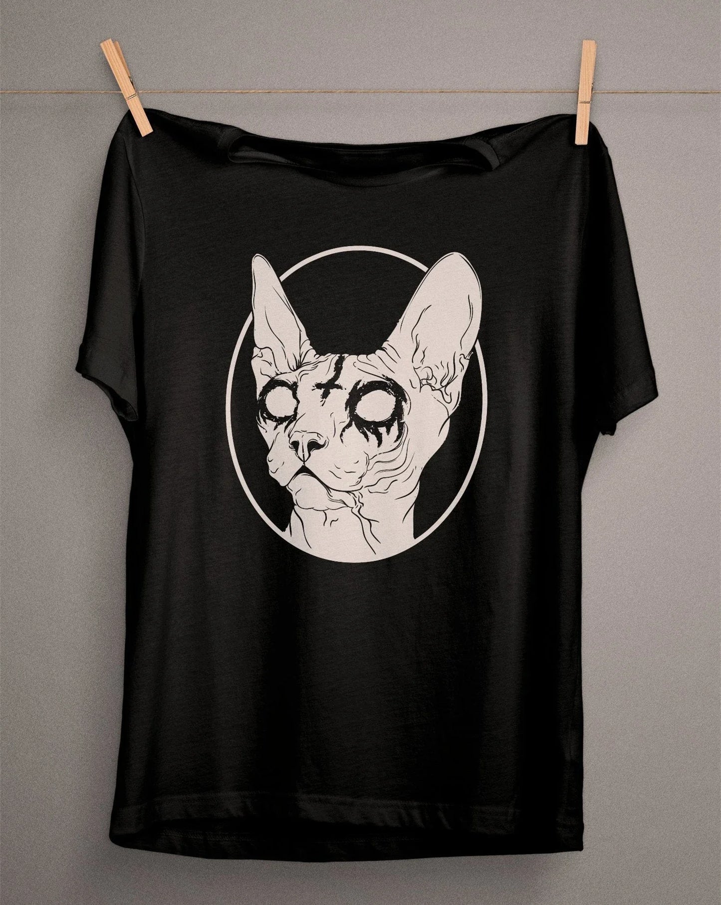 Death Metal Sphynx Cat Shirt  Black Metal T-Shirt Witchy Shirt Gothic Tee Steampunk Hipster Graphic Tee - Premium T-Shirt from Lizard Vigilante - Just $23.88! Shop now at Lizard Vigilante