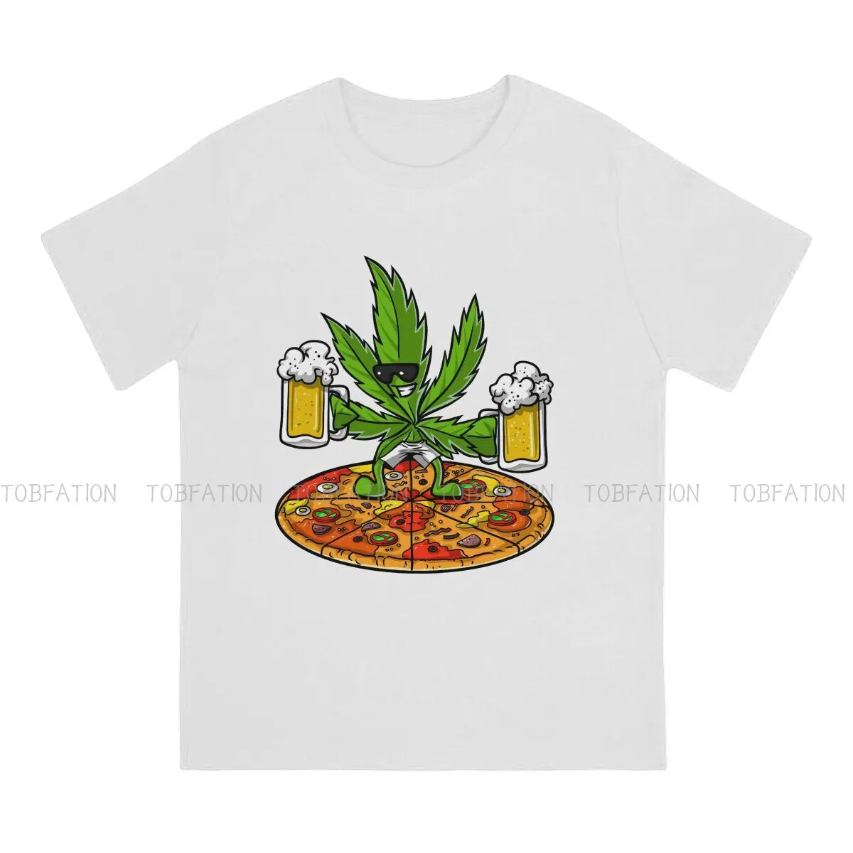 Pizza Lover Beer Party T-Shirt - 420 Marijuana Graphic Tee - Premium T-shirt from Lizard Vigilante - Just $23.88! Shop now at Lizard Vigilante