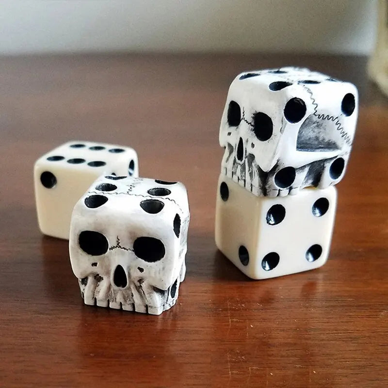 4Pcs Skull Dice 6-Sided Bone Unique Gift Gamer Great For Role Playing Board Game For Halloween - Premium dice from Lizard Vigilante - Just $16.88! Shop now at Lizard Vigilante