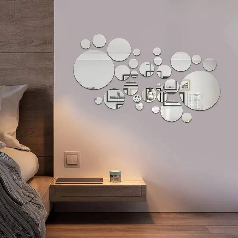 26 Pcs 3D Acrylic Mirror Wall Stickers – DIY Round Mirror Stickers for Bedroom, Bathroom, TV Room, and Home Décor - Premium stickers from Lizard Vigilante - Just $19.88! Shop now at Lizard Vigilante