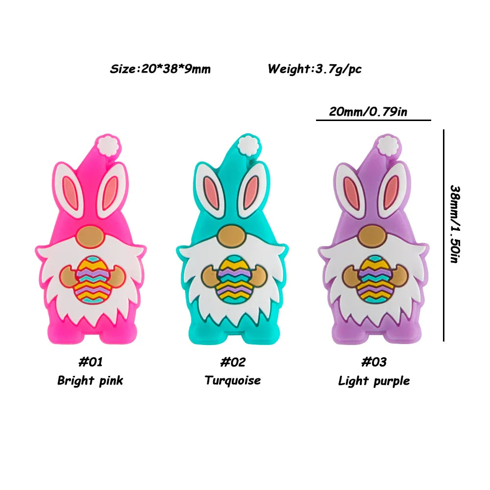 Kovict 5/10Pcs New Focal Silicone Beads Easter Series Bead For Jewelry Making DIY  KeyChain Bracelet Necklace Pen Accessories