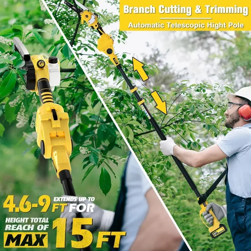 2-IN-1 Cordless Pole Saw & Mini Chainsaw – Lightweight, Brushless Motor, 21V Battery - Premium chainsaw from Lizard Vigilante - Just $208.88! Shop now at Lizard Vigilante