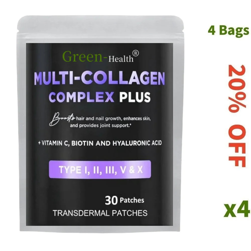 Multi Collagen Plus Transdermal Patches with Biotin & Vitamin C for Women & Men - Hair Growth Support & Skin Health - 30 Patches - Premium transdermal patches from Lizard Vigilante - Just $13.99! Shop now at Lizard Vigilante