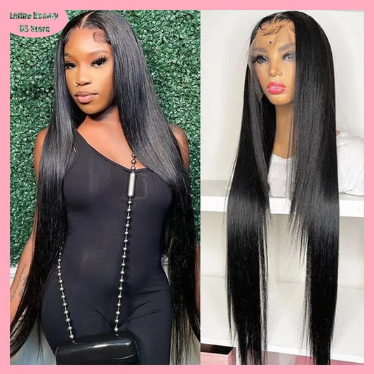 Lafino 40 Inch 13x6 Lace Front Human Hair Wig Straight Hd Lace Frontal Wig 13x4 Black Wig Human Hair Bob Wigs For Women