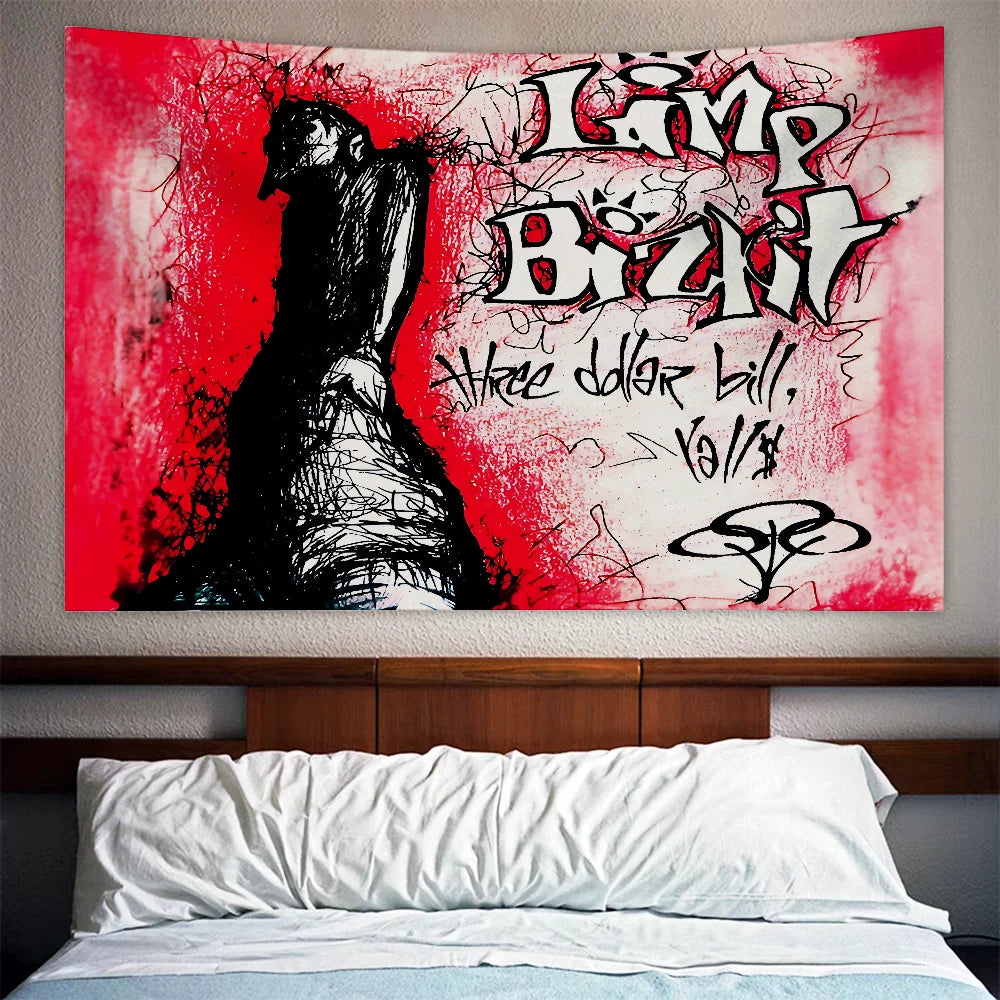 Limp Bizkit Tapestry – Aesthetic Wall Art for Bedroom and Living Room, Polyester Printed Mural, Boho Home Decor - Premium flag from Lizard Vigilante - Just $17.99! Shop now at Lizard Vigilante