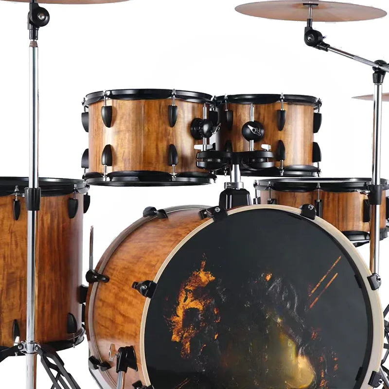 Elite KNIGHT 5-Piece Jazz Drum Set – Professional Grade with Transparent & Mesh Drum Heads, 3 Cymbals, High-Quality Poplar Shells for Beginners & Enthusiasts - Premium drum set from Lizard Vigilante - Just $774.99! Shop now at Lizard Vigilante