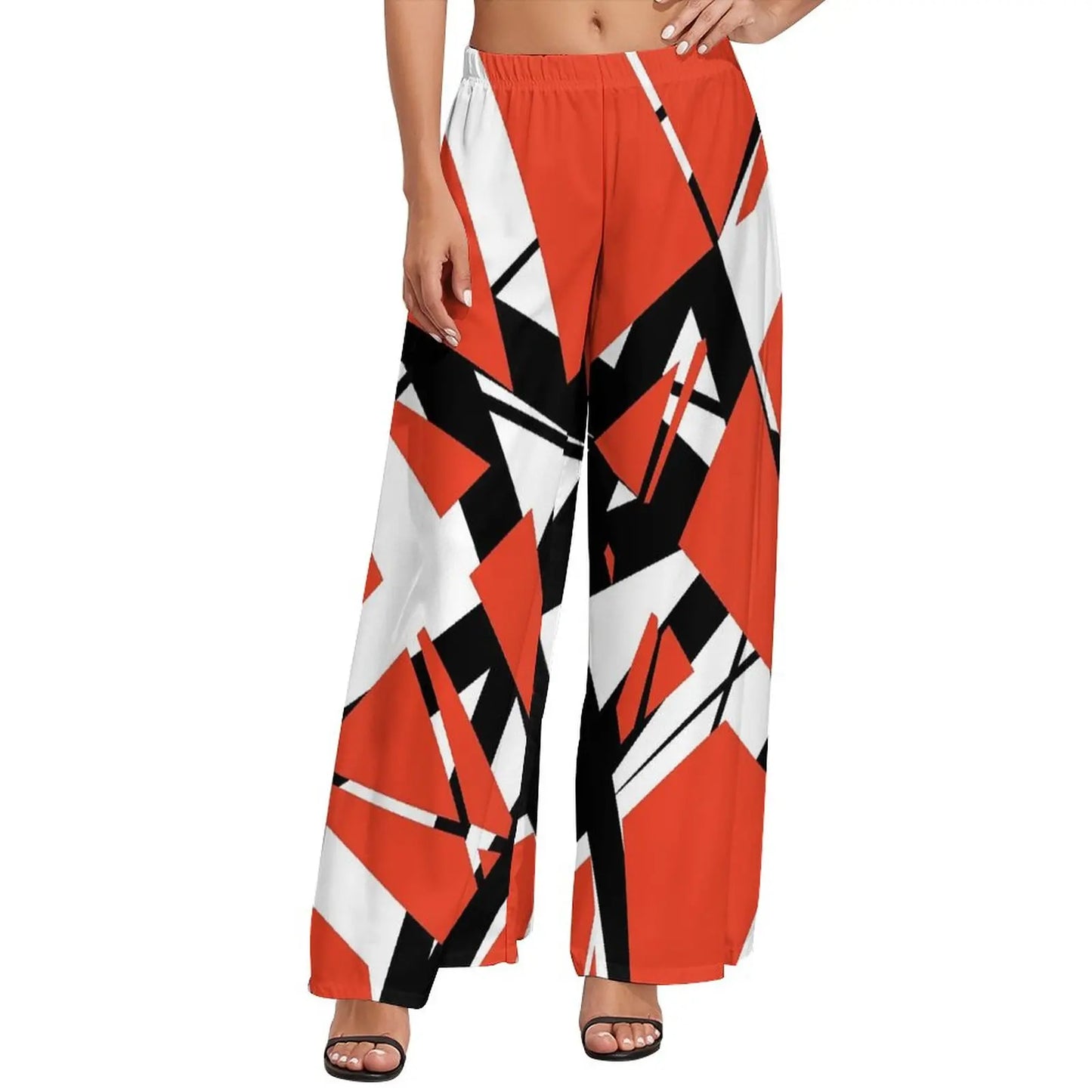 Vintage Van Halen Women's Wide Leg Casual Trousers – High Waist Street Fashion Gift - Premium pants from Lizard Vigilante - Just $45.88! Shop now at Lizard Vigilante