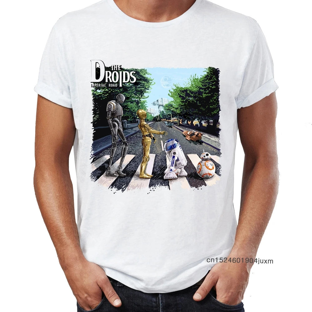 Brand New Men T Shirts 100% Cotton Driod Imperial Road Abby Road R2D2 C3PO Game Awesome Artwork Print Tee Shirts Oversize Tshirt - Premium T-Shirt from Lizard Vigilante - Just $23.99! Shop now at Lizard Vigilante