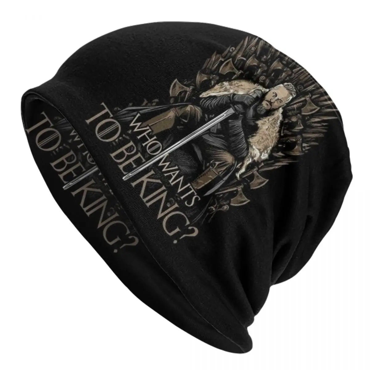 Viking Valhalla Fenrir Wolf Beanie – Nordic Skull Cap for Men and Women, Winter Warm Knit Hat with Odin’s Power - Premium beanie from Lizard Vigilante - Just $18.88! Shop now at Lizard Vigilante