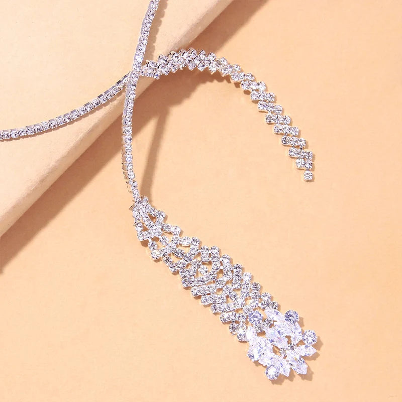 Stonefans Luxury Zircon Pendant Choker Jewelry Clavicle Chain for Women Korean Fashion Crystal Jewelry Necklace y2k Accessories - Premium  from Lizard Vigilante - Just $9.99! Shop now at Lizard Vigilante