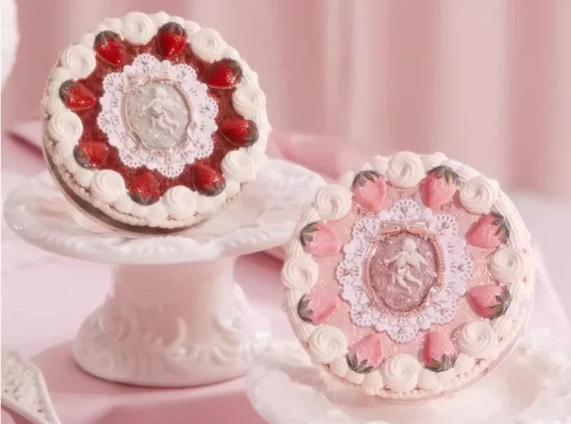 Flower Knows Strawberry Cupid Collection Pressed Powder Mineral Makeup Powder Foundation With Concealer & Finishing Vegan