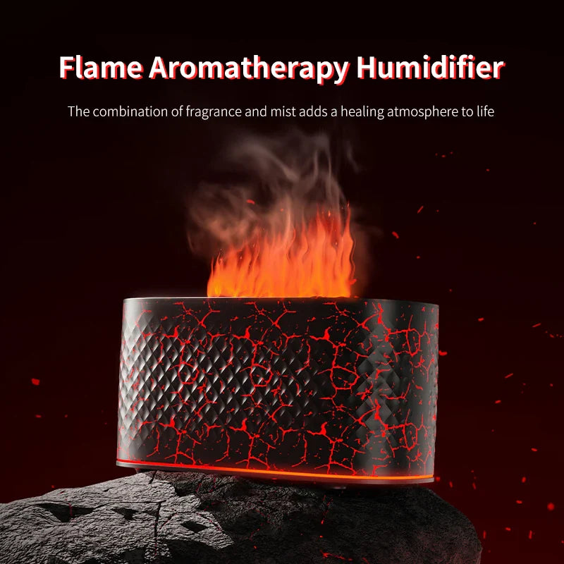 Colorful Simulation Flame Aroma Diffuser Home Hotel Desktop USB Air Humidifier