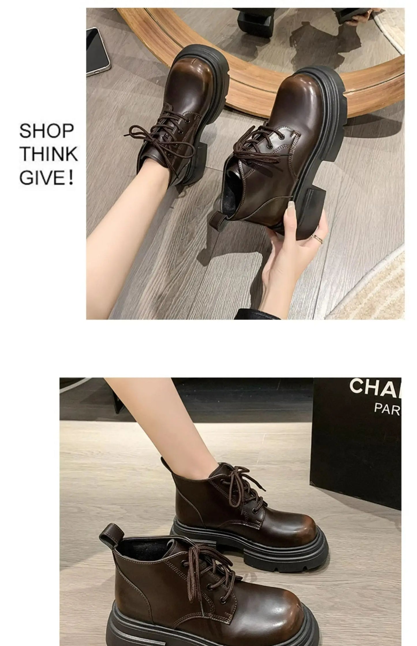 Women’s Lace-Up Ankle Boots – Med Hoof Heel Lolita Rock Round Toe PU Leather Winter Footwear | Solid Rubber Sole, Handmade Classic Street Style - Premium boot from dsers - Just $96.66! Shop now at Lizard Vigilante