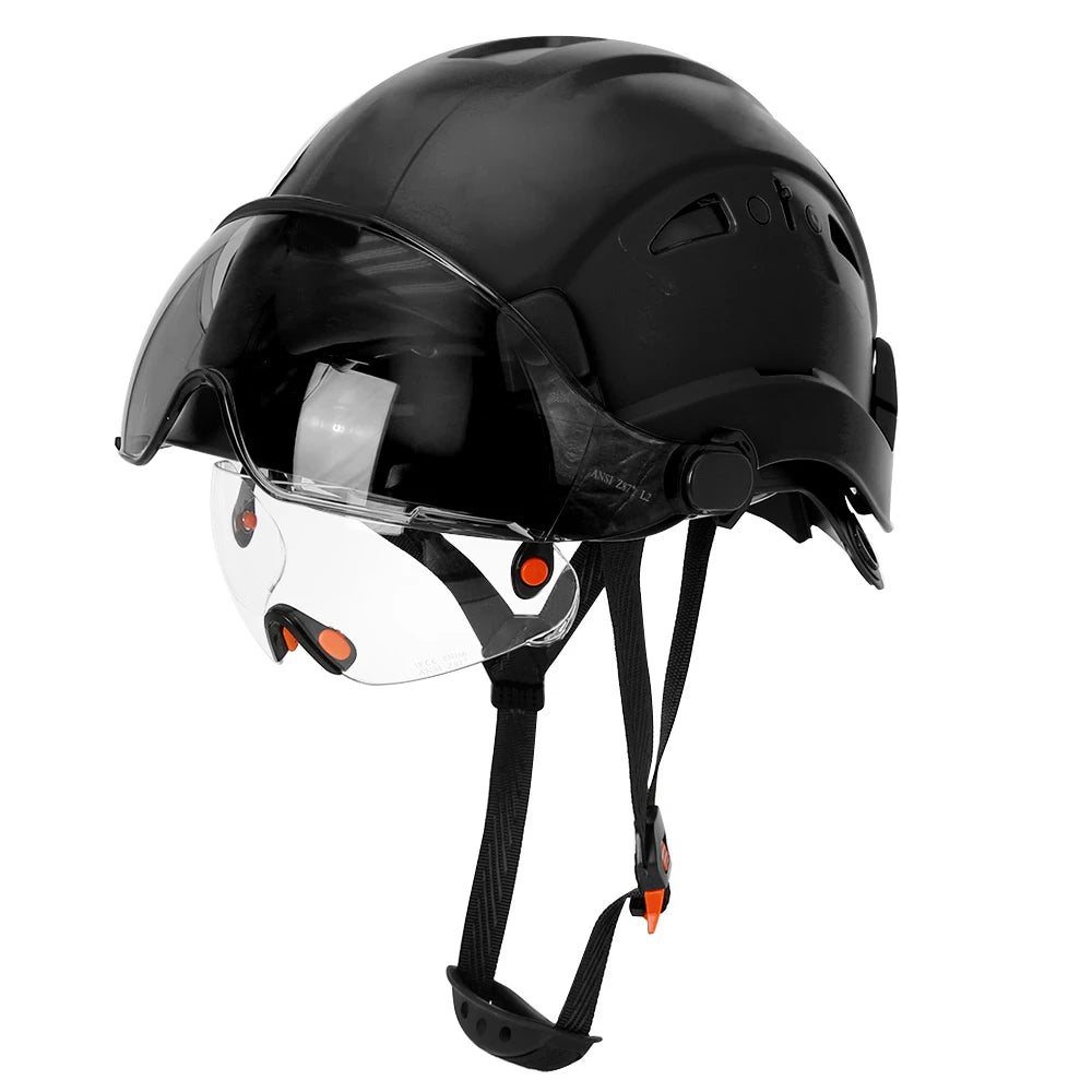 CE-Certified Construction Safety Helmet with Built-In Visor Goggles – ANSI Industrial ABS Hard Hat for Engineers - Premium  from Lizard Vigilante - Just $53.88! Shop now at Lizard Vigilante