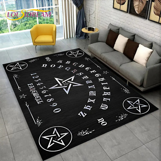 The Witchcraft Gothic Ouija Area Rug: LOUSIDREAM 3D Printed Tarot Carpet for Living Room & Bedroom