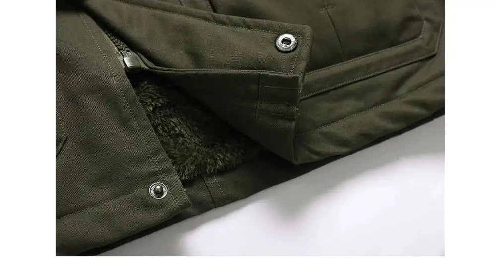 Winter Men's Warm Padded Jackets Fashion Men Fleece Lined Thermal Hooded Coats Men Mountain Ski Windbreaker Jackets Clothing