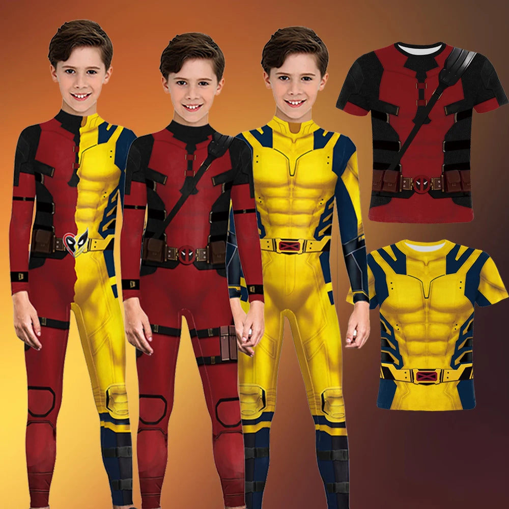 Deadpool Wolverine Cosplay Costume Girls Boys Jumpsuit Halloween Superhero Deadpool 3 Cosplay Zenti Party Bodysuit Children Tops - Premium  from Lizard Vigilante - Just $23.88! Shop now at Lizard Vigilante