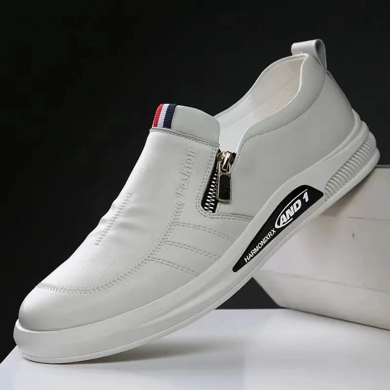 Leather shoes for men in spring new Korean casual leather shoes small white shoes fashionable and trendy breathable driving shoe - Premium  from Lizard Vigilante - Just $22.99! Shop now at Lizard Vigilante