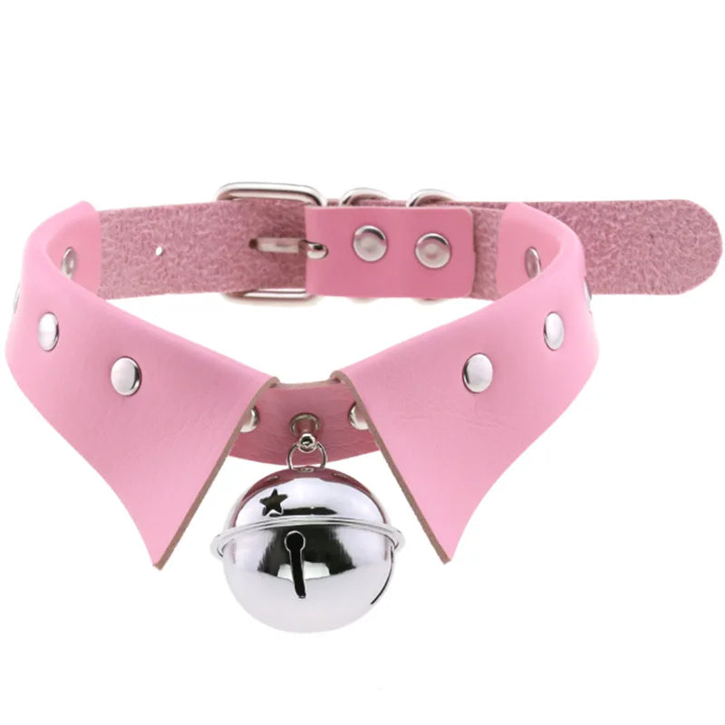 Harajuku Punk Rock Goth Choker - PU Leather Rivet Heart Cross Spike Necklace for Women, Hip Hop Bondage Jewelry - Premium choker from Lizard Vigilante - Just $23.88! Shop now at Lizard Vigilante