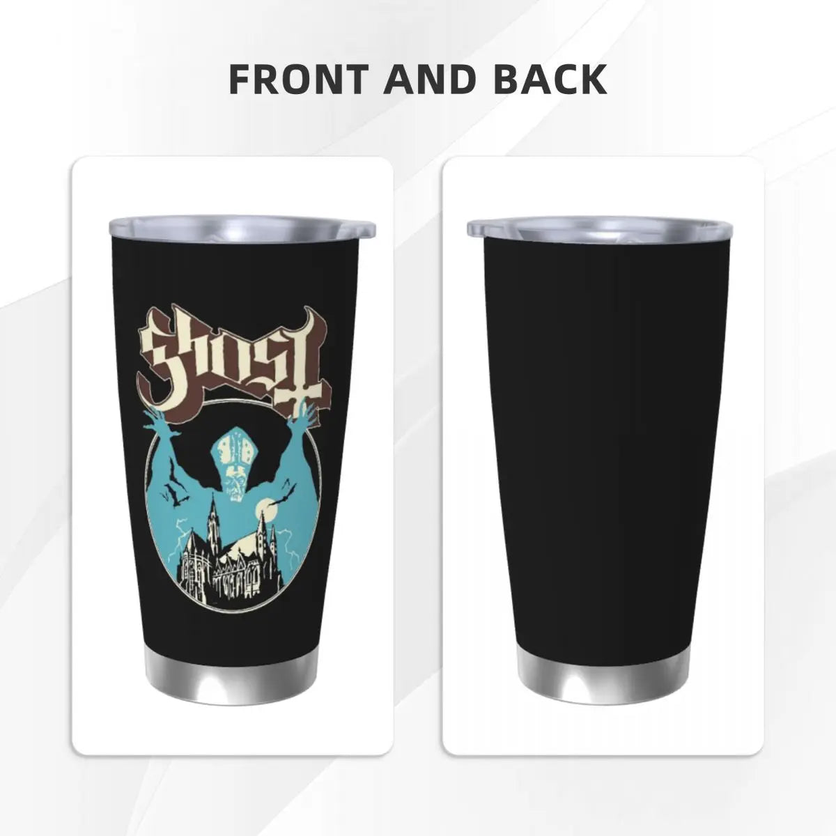 Ghost Band Tumbler Vacuum Insulated Die Music Coffee Cups with Lid & Straw – 20oz Hot/Cold Drink Mug for Office & Home - Premium Tumblers from Lizard Vigilante - Just $30.88! Shop now at Lizard Vigilante