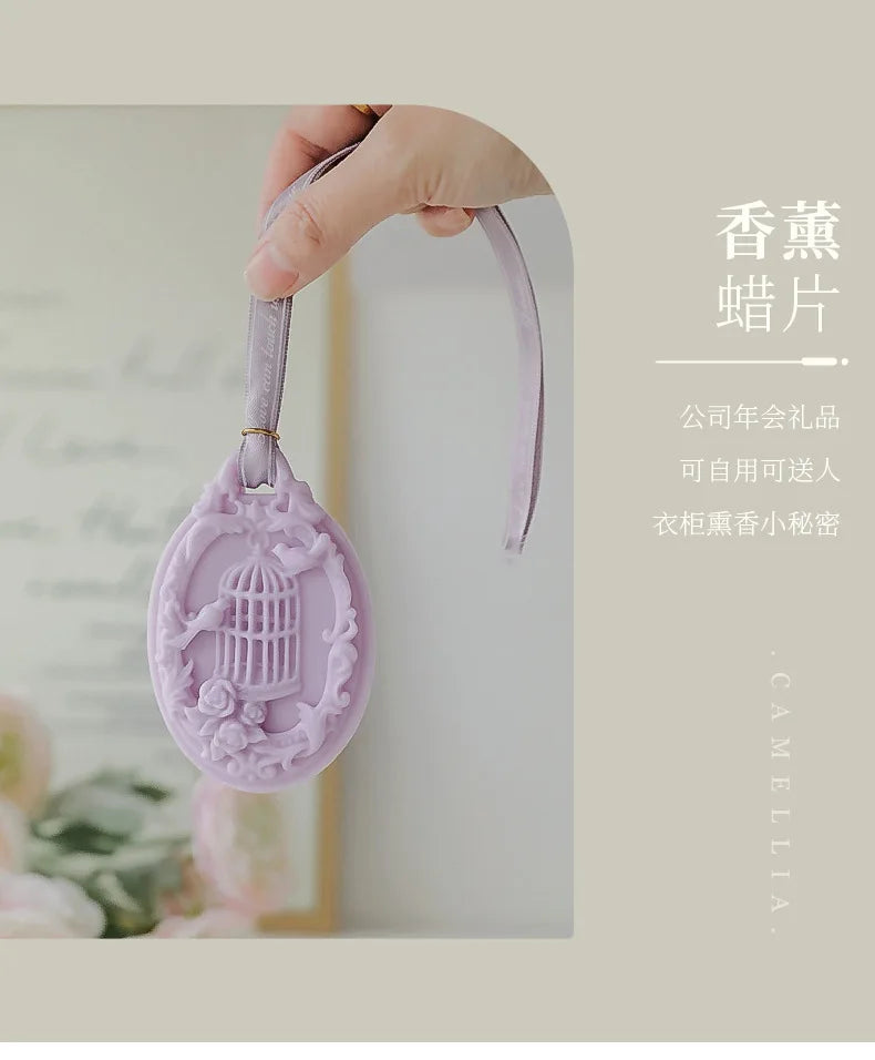 Birdcage Aromatherapy Candle Wax Tablets Wardrobe Deodorant Car Pendant Solid Balm Aromatic Air Freshener Long Lasting Fragrance