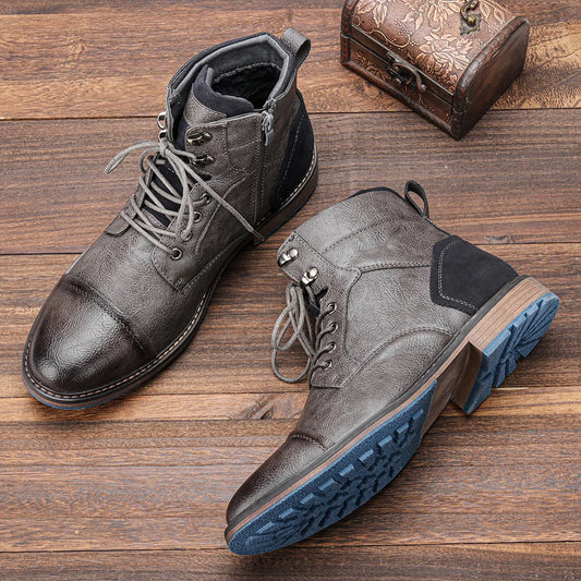 Men's Leather Ankle Boots - Western Style | Durable, Stylish & Comfortable Footwear for Men - Premium boots from Lizard Vigilante - Just $73.88! Shop now at Lizard Vigilante