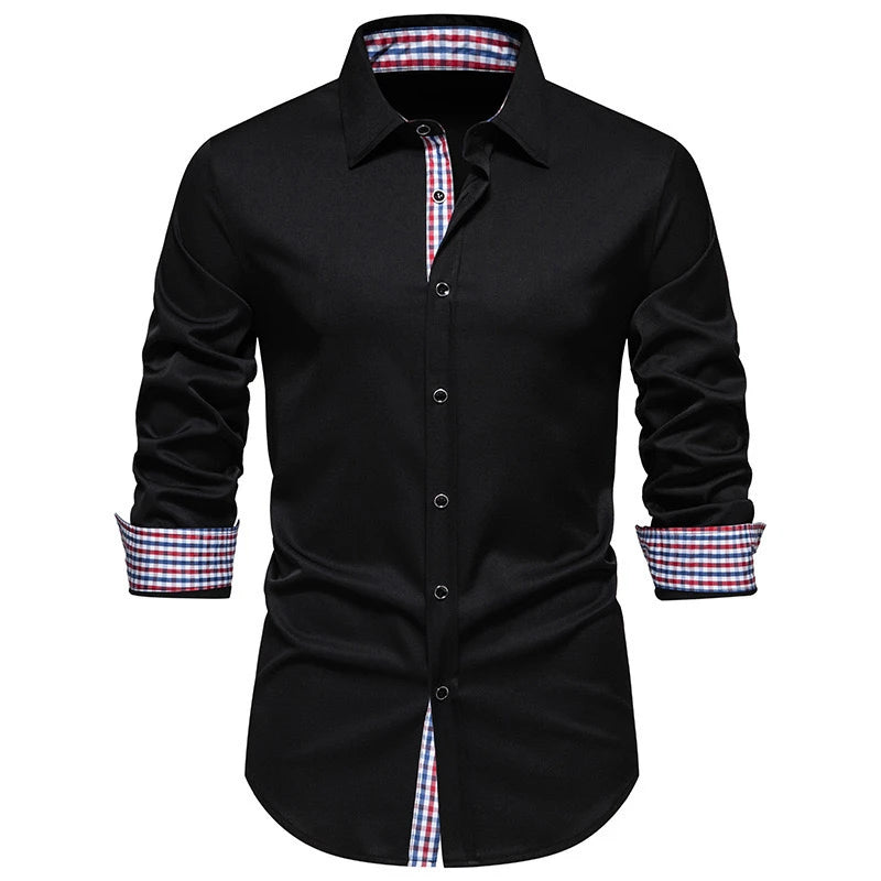 Men’s Long-Sleeved Business Shirt | XS-6XL | Soft Fabric | Loose Fit Office Wear - Premium shirt from Lizard Vigilante - Just $23.88! Shop now at Lizard Vigilante