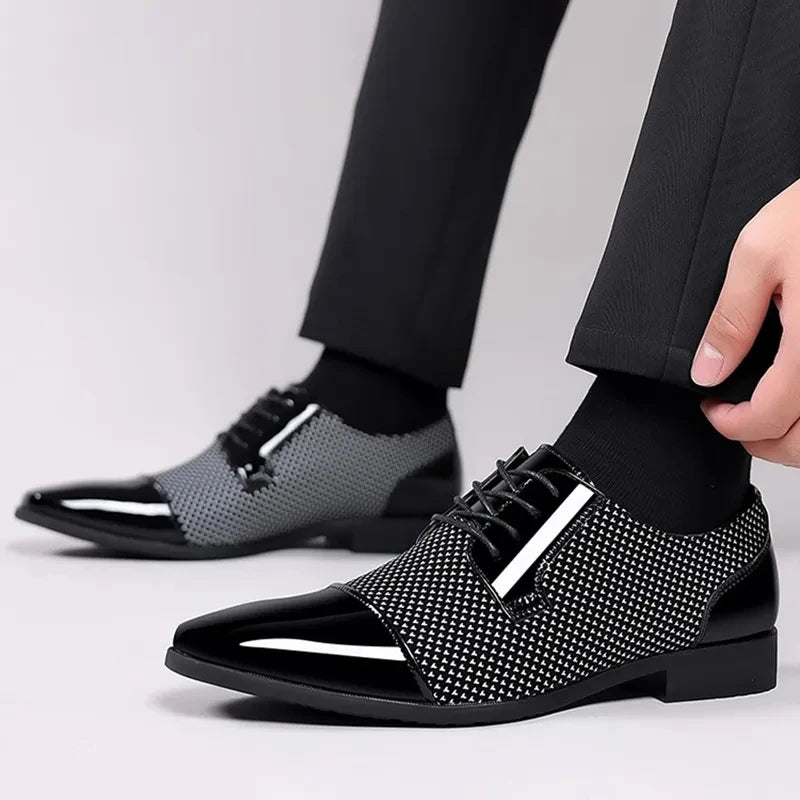 Men Dress Shoes For Men Oxfords PU Leather Shoes Lace Up Formal Black Leather Wedding Party Shoes Casual Luxury Brand Men's 2023 - Premium  from Lizard Vigilante - Just $28.99! Shop now at Lizard Vigilante