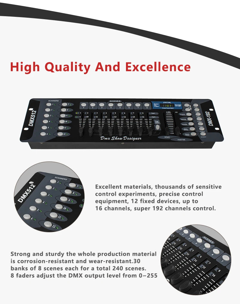 SHEHDS NEW 192 DMX Controller DJ Equipment DMX 512 Console Stage Lighting For LED Par Moving Head Spotlights DJ Controlle - Premium  from Lizard Vigilante - Just $72.99! Shop now at Lizard Vigilante