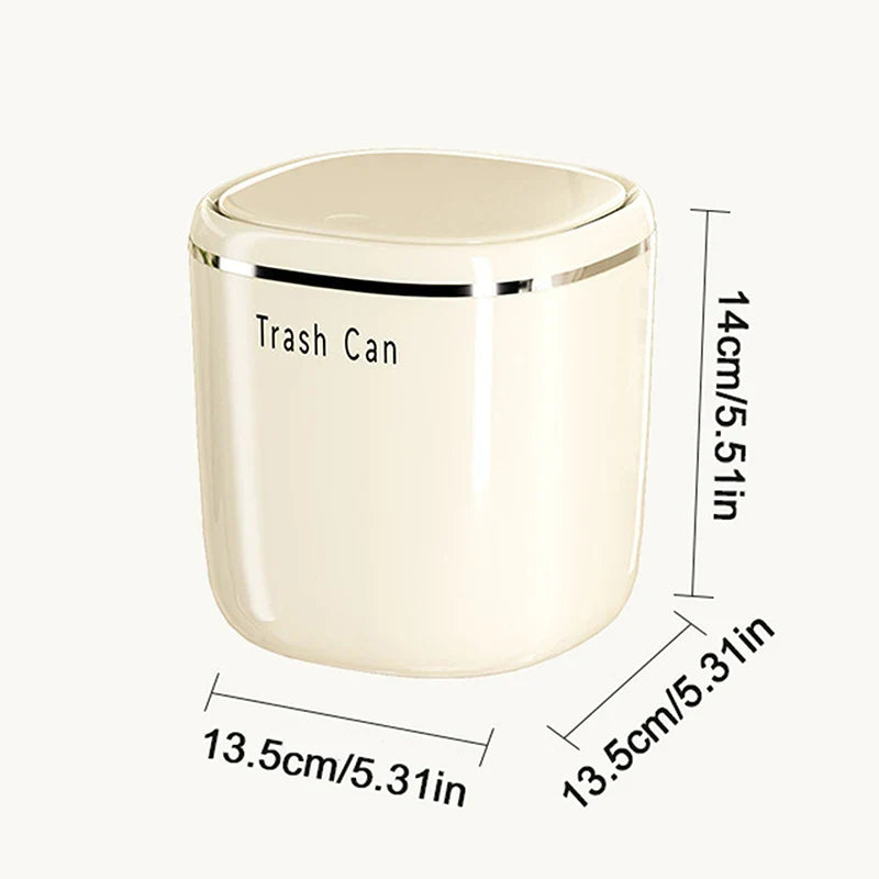 Mini Press Trash Can Desktop Garbage Basket Home Table Plastic Waste Bins Office Supplies Dustbins Sundries Box